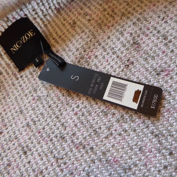 Nic & Zoe Fringe Short Women Open Front Dress Sweater Cardigan Jacket US Size S - Picture 12 of 16